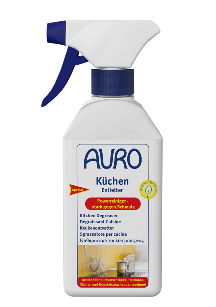 AURO Küchen-Entfetter ist ein natürlicher, pflanzlicher Küchenentfetter in der praktischen Sprühflasche. Entfernt effektiv Fett mit umweltfreundlicher Reinigungskraft – sicher für Haushalt, Familie und Umwelt.
