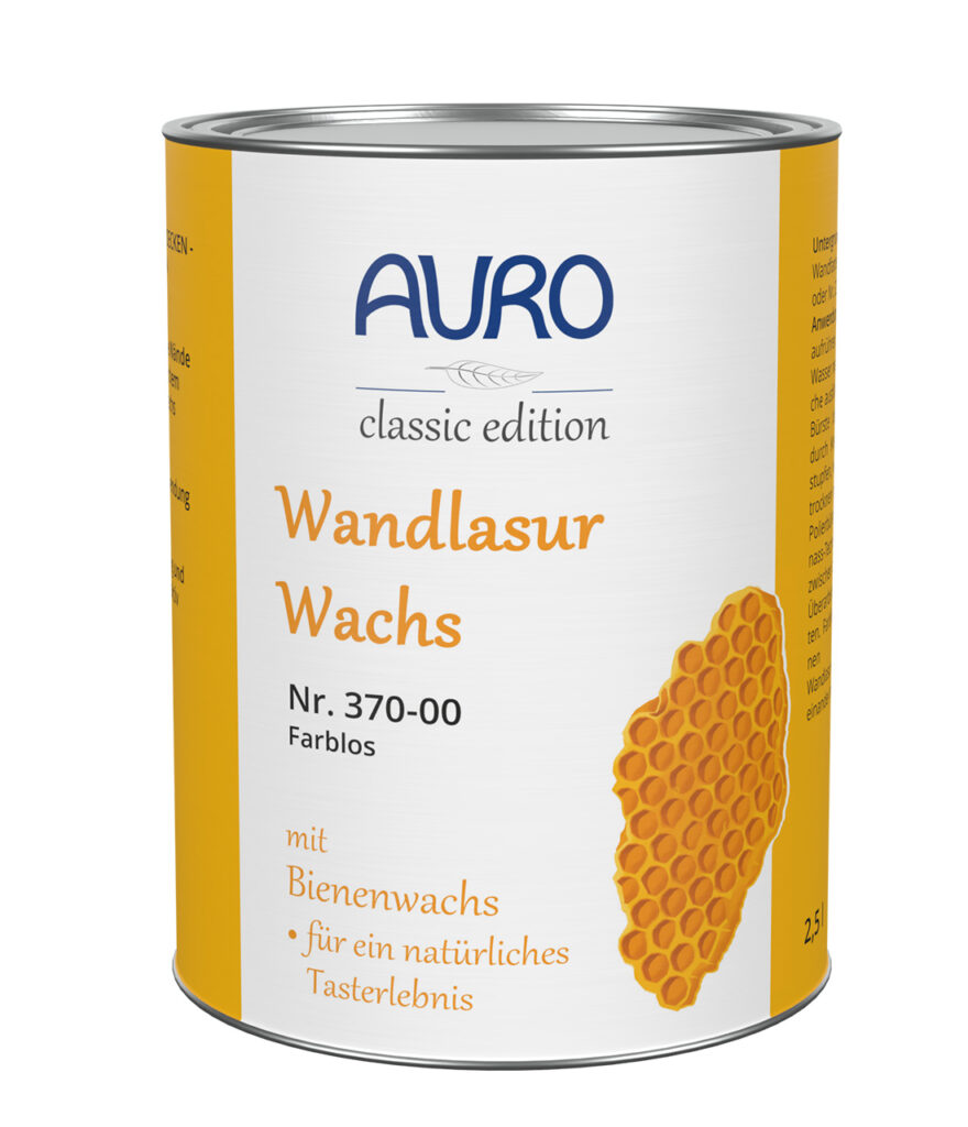 AURO Pflanzenchemie Wandlasur-Wachs: 2,5 l farbloses Wandlasur-Wachs mit Bienenwachs und Wabenstruktur. Ideal für natürliche Wachs- und Wandlasur-Oberflächen. Hergestellt in Deutschland.