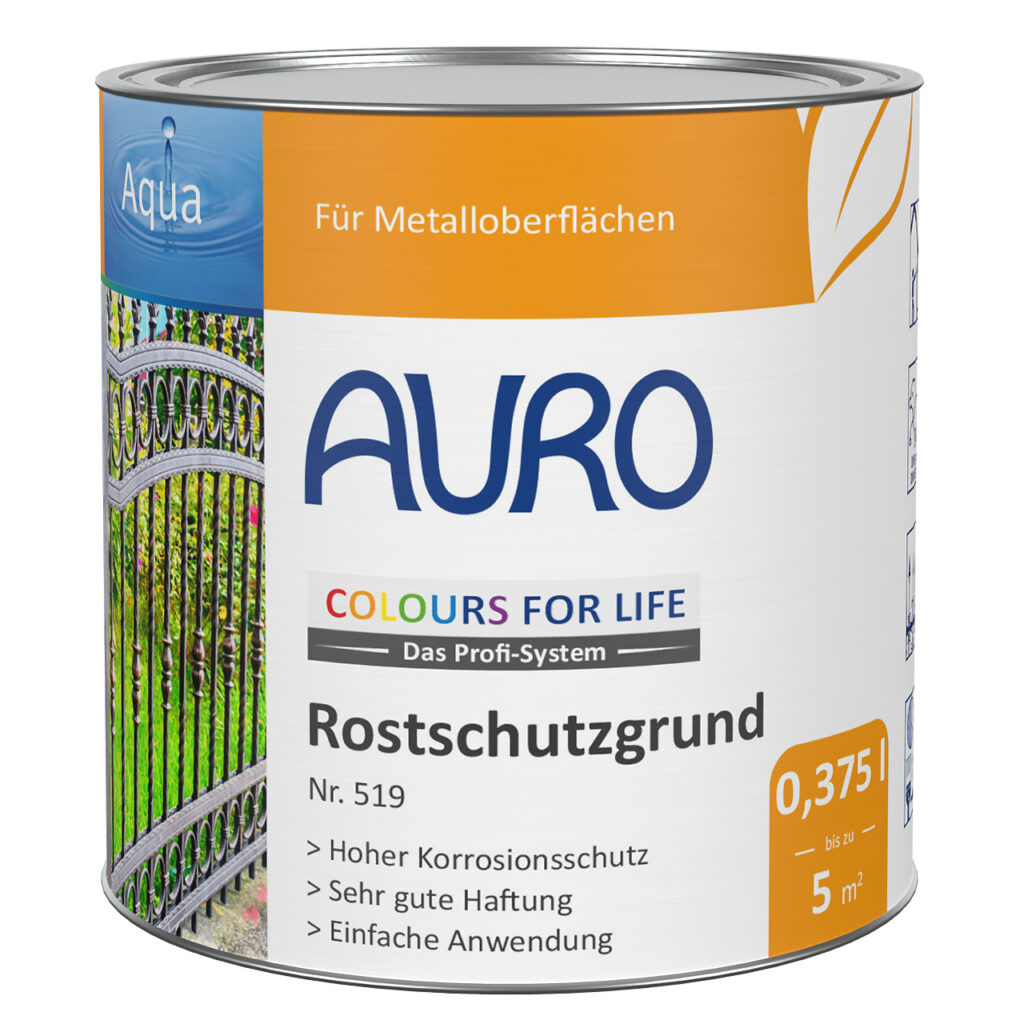 AURO COLOURS FOR LIFE Rostschutzgrund, 0,375 l – Premium-Metallgrundierung mit hohem Korrosionsschutz, starker Haftung und gleichmäßiger, einfacher Anwendung. Ideal für die dauerhafte und umweltfreundliche Metallpflege.