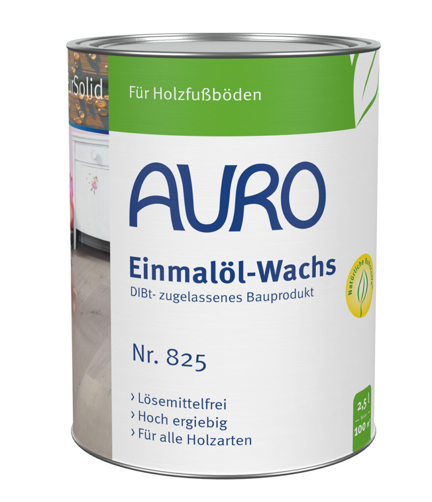 AURO Pflanzenchemie Einmalöl-Wachs ist ein lösemittelfreies, hochergiebiges Öl-Wachs für alle Holzböden. DIBt-bauaufsichtlich zugelassen, pflegt und schützt es auf natürliche Weise in nur einem Arbeitsgang.