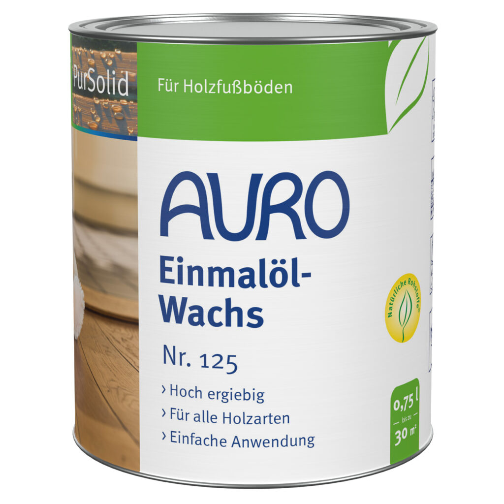 Schützen und verschönern Sie Holzböden in einem Arbeitsgang mit AURO Pflanzenchemie Einmalöl-Wachs. Diese 0,75-Liter-Öl-Wachs-Mischung pflegt, versiegelt und verstärkt die Wärme des Holzes – alles in einer einzigen umweltfreundlichen Anwendung.