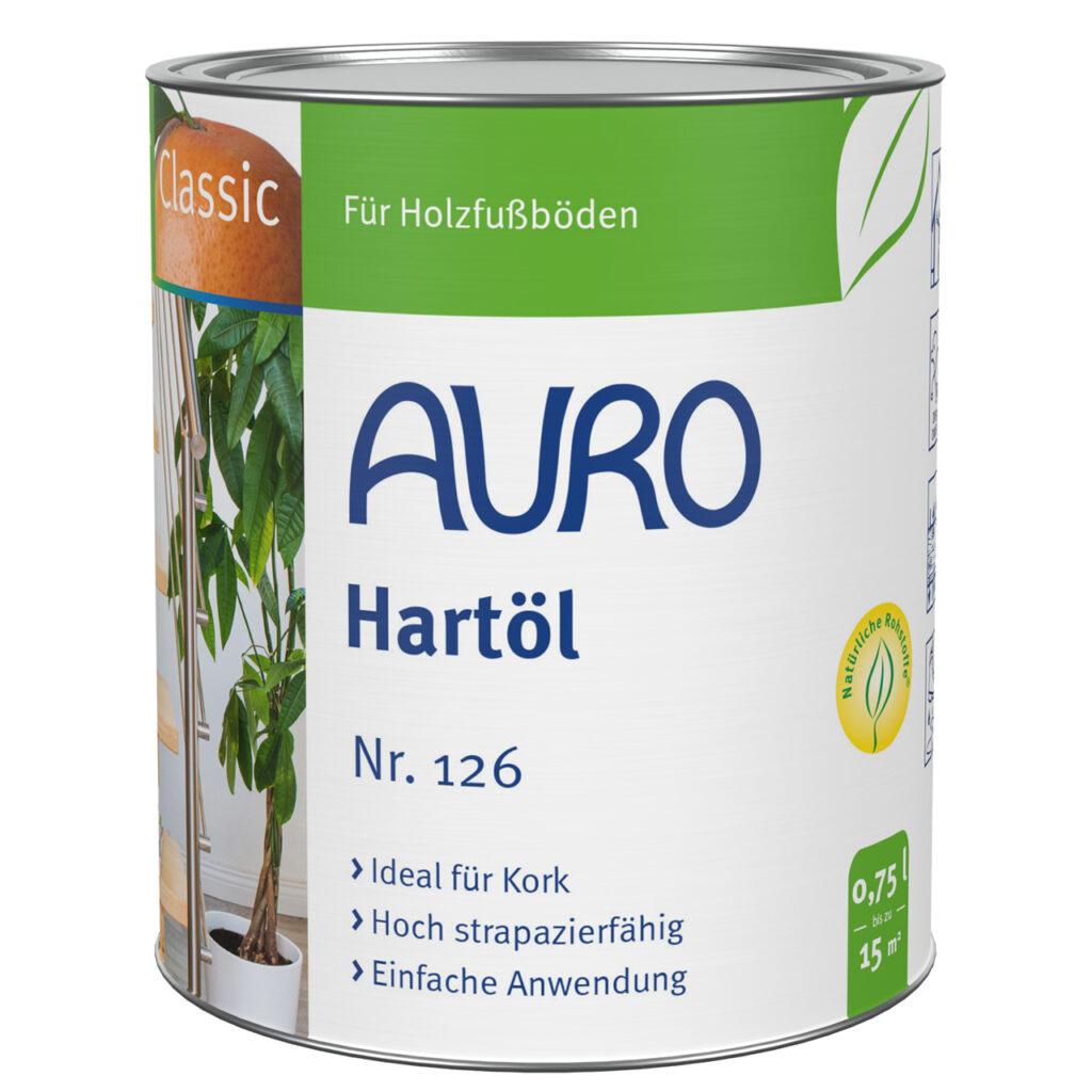 AURO Classic Hartöl ist ein natürliches, pflanzliches Öl für Holzböden. Es pflegt und schützt das Holz und verleiht ihm eine langlebige, umweltfreundliche Optik – ideal für Treppen und Wohnräume.