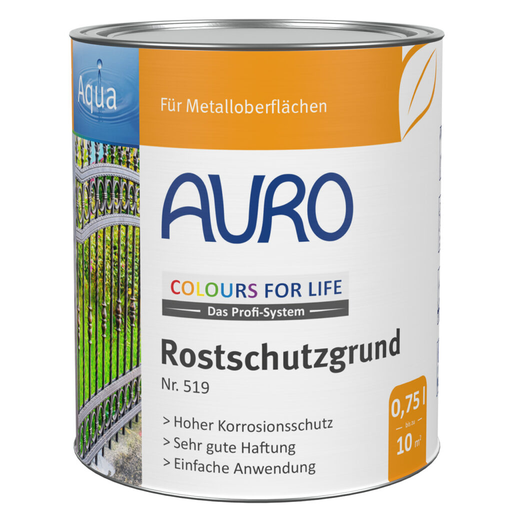 AURO COLOURS FOR LIFE Rostschutzgrund (0,75 l) bietet starken Korrosionsschutz und hervorragende Haftung für Metalloberflächen. Die einfach anzuwendende Formel sorgt dafür, dass Ihr Metalltor langlebig bleibt und gut aussieht.